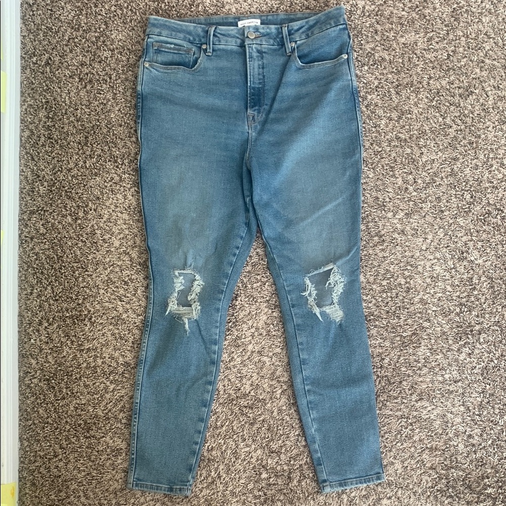 NWOT Good American High Waisted Good Curve Skinny Crop Jeans 12/31
